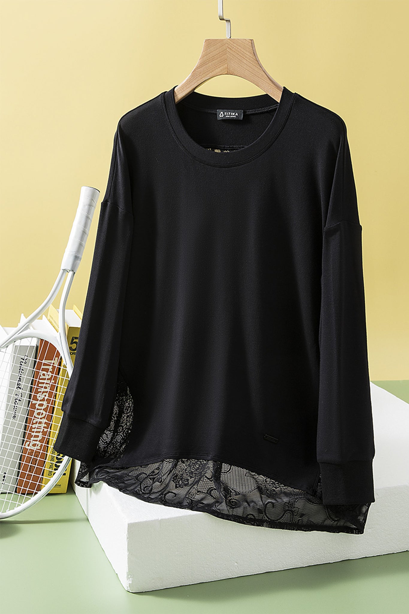 Hanna Mesh Back Crew Long Sleeve